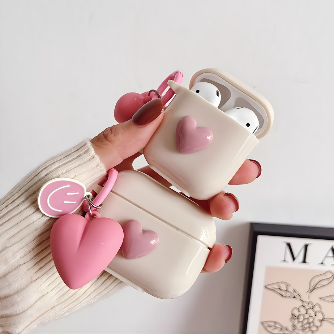 Funda Sweet Heart Cream & Pink – Protección con Estilo Romántico