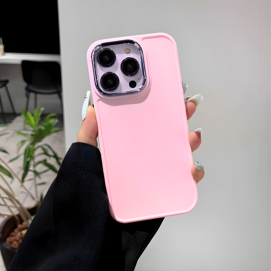 Case Minimalista Rosa Pastel — Diseño Soft-Touch de Lujo — Compatible con iPhone 14 Pro