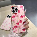 Protector Pink Bow & Cherry | Diseño de Cerezas y Lazos Rosas — Estilo Romántico
