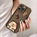 Protector Capibara & Coffee| Diseño 3D en Tono Café | Compatible para iPhone 15 Pro