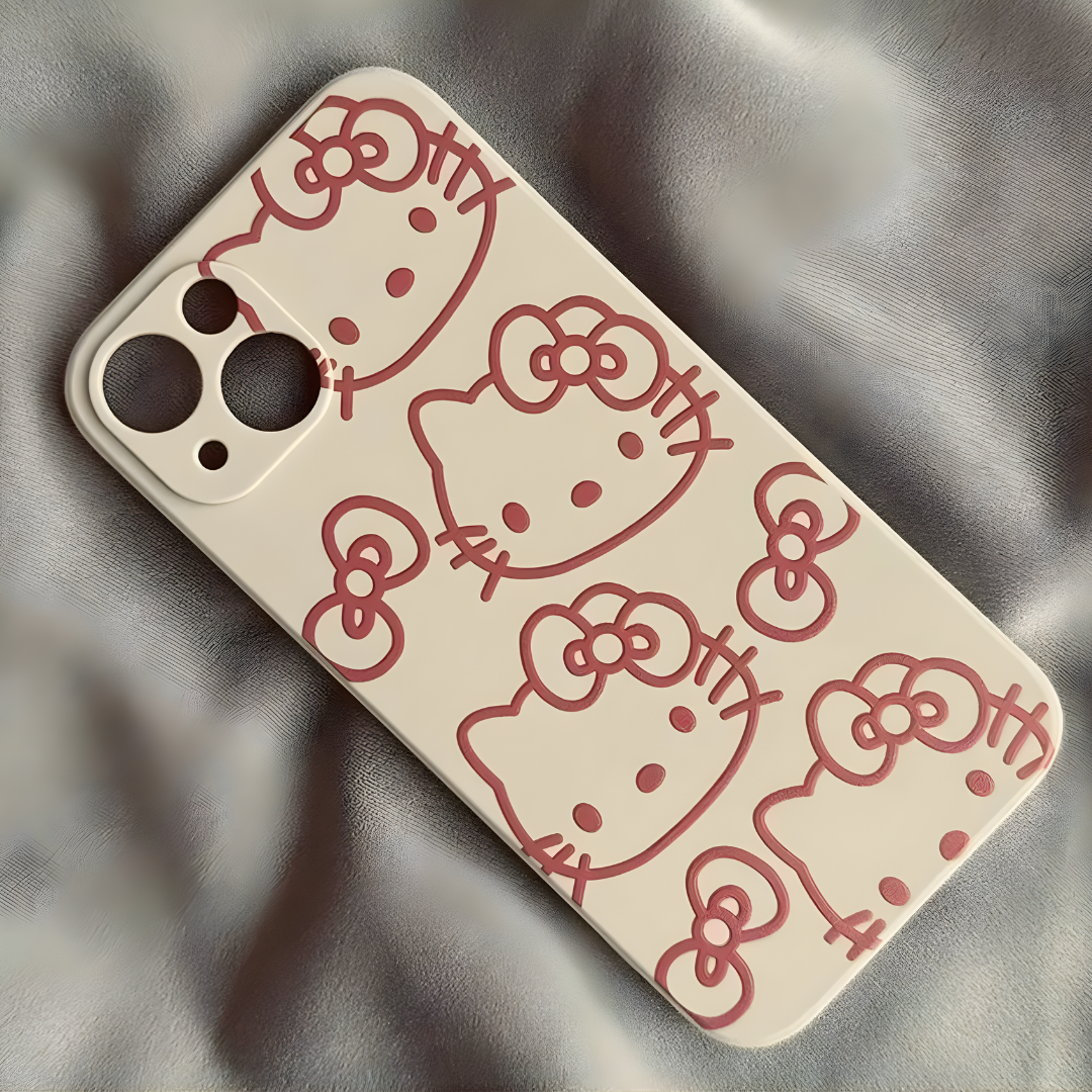 Protector Premium - Colección Kawaii Dreams en Tono Crema y Rosa/ Compatible para iPhone 13-14