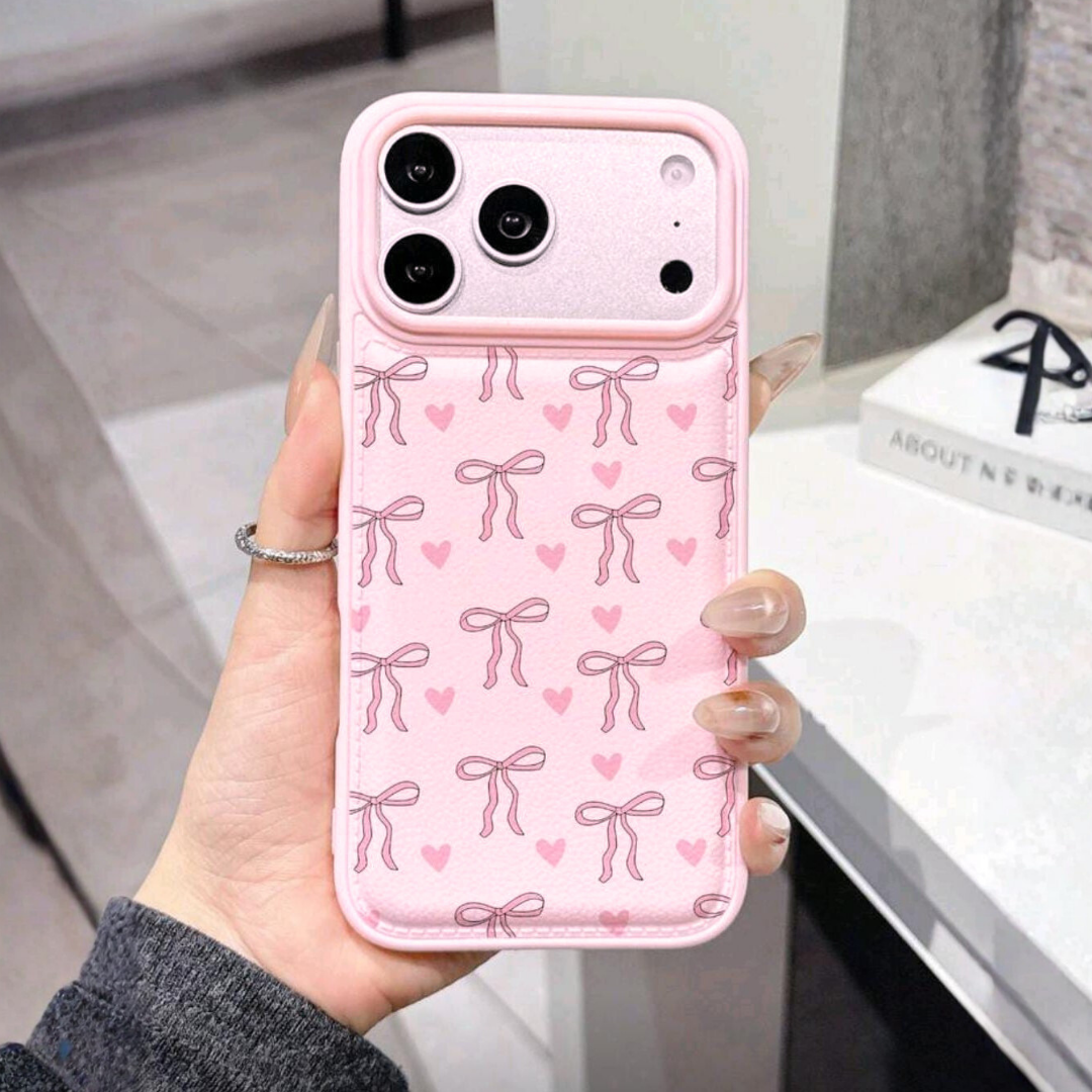 Case Tipo Cojín Soft Bows con Estampados de lazos y Corazones- Compatible para iPhone 17 Pro